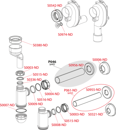 Cифон для писсуара с манжетой