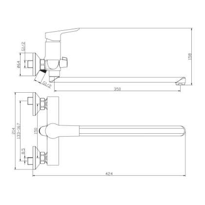 Смеситель д/ванны с длинным изливом SEVILLA, арт.20221SV