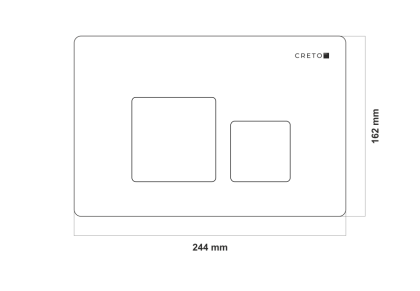 Клавиша смыва Creto Snap 1.6 для унитаза, глянцевый хром