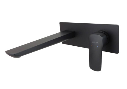 Смеситель для раковины настенный AQUATEK (внешняя и скрытая часть), матовый черный AQ1013MB ВЕГА 