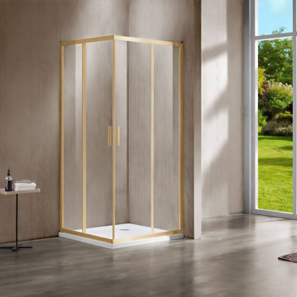 Душевой уголок Garda VSS-1G8011CLG, 1100*800, брашированное золото, стекло прозрачное Душевой уголок Garda VSS-1G8011CLG, 1100*800, брашированное золото, стекло прозрачное