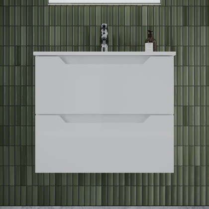 Тумба подвесная SANCOS Norma 2.0 590х450х500, c двумя ящиками оснащенными доводчиками, белый глянец , арт. NR2.060W