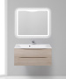 Тумба с раковиной подвесная BelBagno MARINO 100 Rovere Bianco, раковина белая Тумба с раковиной подвесная BelBagno MARINO 100 Rovere Bianco, раковина белая