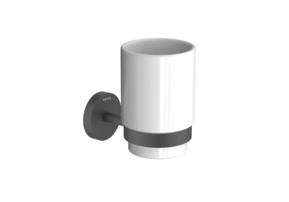 Стакан с держателем AQUATEK, матовый черный AQ4604MB БЕТТА