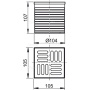 Горло сливного трапа, решетка 105x105 мм нержавеющая сталь