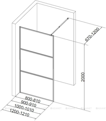 Душевая перегородка Aquanet 80x200 SW-800WT профиль белый, прозрачное стекло