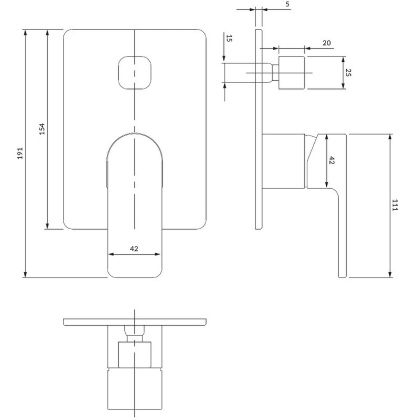Смеситель для душа скрытого монтажа OMNIRES BARETTI BA7835CR (хром)