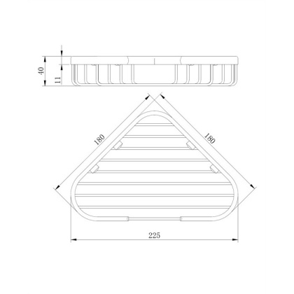 Полка-корзинка для душа угловая OMNIRES 18х18 см UN3601CR (хром)