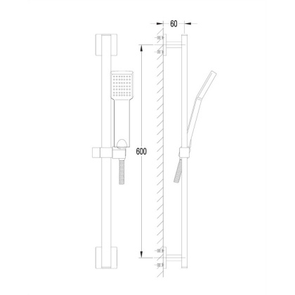 Душевой гарнитур на штанге OMNIRES ANGEL-SCR (хром) Душевой гарнитур на штанге OMNIRES ANGEL-SCR (хром)
