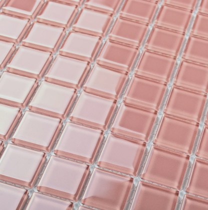 Мозаика стеклянная Pink Glass (чип 4*25*25) 300*300 (22шт/1.98м2), м2 Мозаика стеклянная Pink Glass (чип 4*25*25) 300*300 (22шт/1.98м2), м2