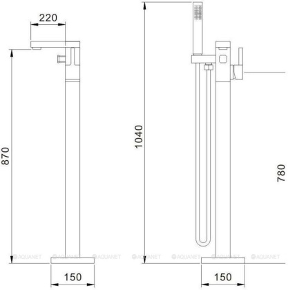 Смеситель для ванны с душем Aquanet JA-6002