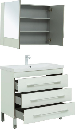 Комплект мебели для ванной Aquanet Верона 90 белый (напольный 3 ящика)