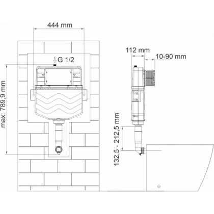Aller 10TLT.031.ME.WH04 Встраиваемый смывной бачок