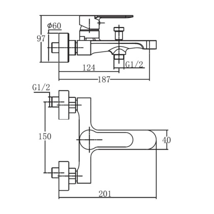 Смеситель для ванны с душем Aquanet Passion AF300-20С Смеситель для ванны с душем Aquanet Passion AF300-20С