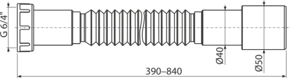 Гибкое соединение 6/4"×40/50 пластмасса