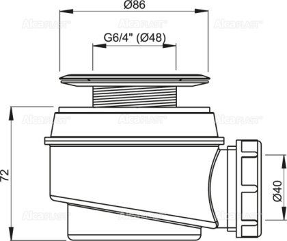 Сифон для душевого поддона с нержавеющей peшeткой