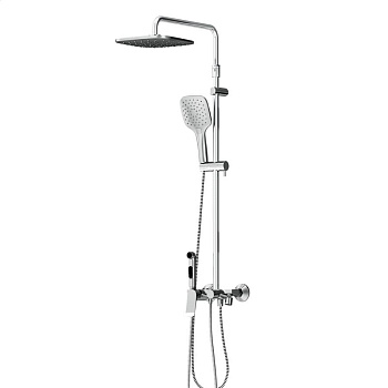 DX220920000xxx Apollo, душевая система со смесителем-полкой: верхний душ 230*230мм, ручной душ