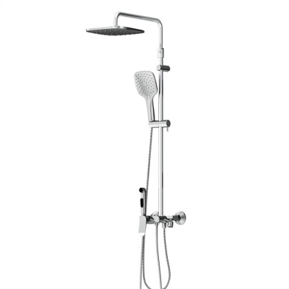 DX220920000xxx Apollo, душевая система со смесителем-полкой: верхний душ 230*230мм, ручной душ