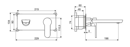 Смеситель для умывальника скрытого монтажа EXCELLENT Oxalia AREX.9016CR (хром) Смеситель для умывальника скрытого монтажа EXCELLENT Oxalia AREX.9016CR (хром)
