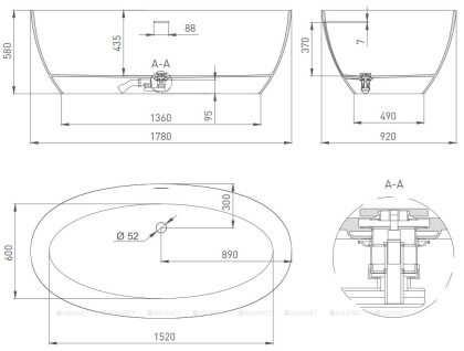 Ванна из искусственного камня ALDA Nuova 170,101912G Ванна из искусственного камня ALDA Nuova 170,101912G