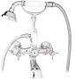 LORD-VD-01-Bi Смеситель для ванны с ручным душем Исполнение: Хром, Ручки: Белые 