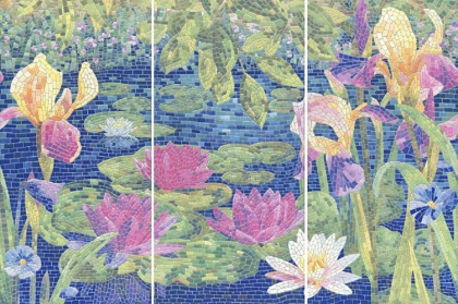 Панно HGD\A94\3x\11000RL Сад Моне лаппатир.,из 3 частей 30*60(р-р кажд.ч-ти) 60*90*9(1уп/1шт), шт