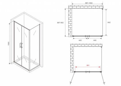 Душевой уголок ABBER Sonnenstrand AG04100C-S90 Душевой уголок ABBER Sonnenstrand AG04100C-S90