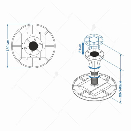 Ножки для поддона RGW N-01 (10) W, RGW 03230111-01