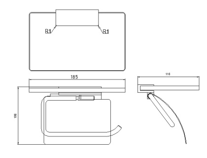 Держатель туалетной бумаги с полкой RUSH Edge (ED77131)