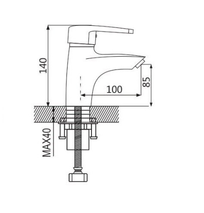Смеситель для раковины латунь, хром S5001 Смеситель для раковины латунь, хром S5001