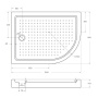 Акриловый поддон CEZARES TRAY-A-RH-100/80-550-15-W-L