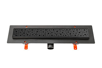 Душевой лоток 35 см Creto Quadro CRE-350 QB с решеткой, черный