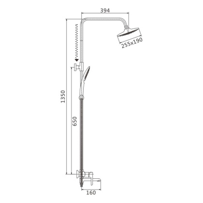 Душевая система Shevanik, латунь S6036H черный