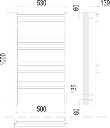 Полотенцесушитель Terminus Соренто П12 500х1000 электро