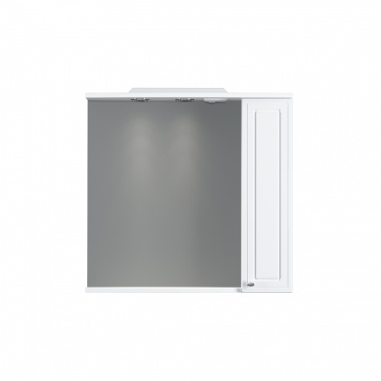 Зеркальный шкаф Palace One с подсветкой правый, 75х75х19 см, белый, M41MPR0751WG