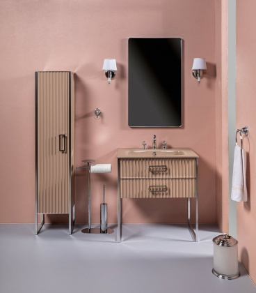 Тумба MONACO 80см h74см капучино глянец + хром под раковину чашу 867-080-CPCR Boheme