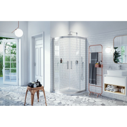 Душевое ограждение EXCELLENT Серия 600 90х90 полукруг (хром)