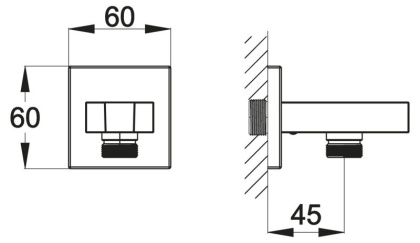 ARLIE Штуцер с держателем ручного душа, хром ARL-PHD-CRM ARLIE Штуцер с держателем ручного душа, хром ARL-PHD-CRM
