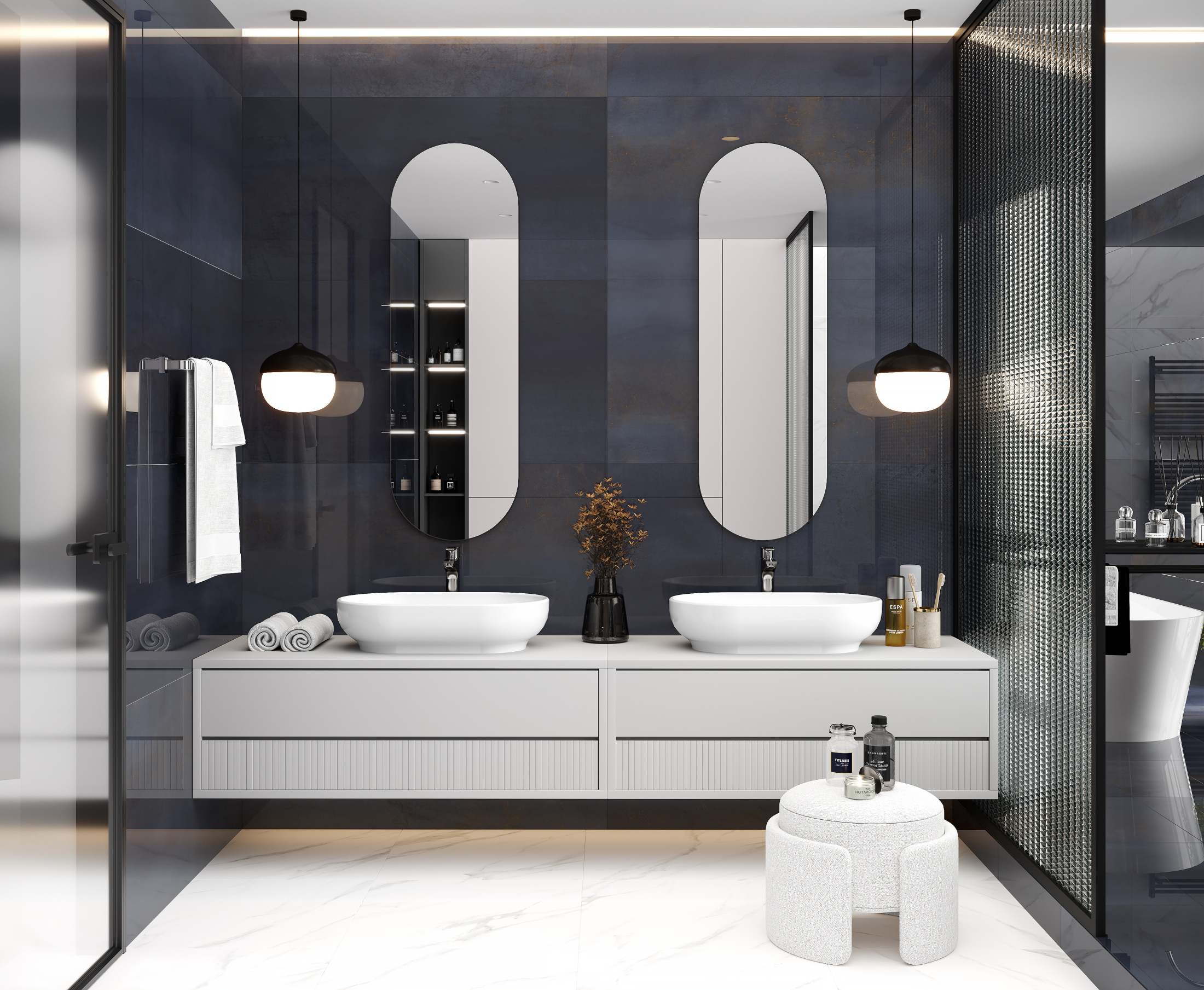 Cast Navy Керамогранит тёмно-синий 60x60 Полированный