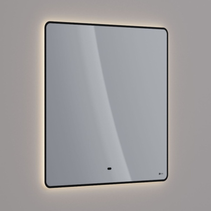 Зеркало Lemark MIOBLACK 80х80см с интерьерной подсветкой, с подогревом