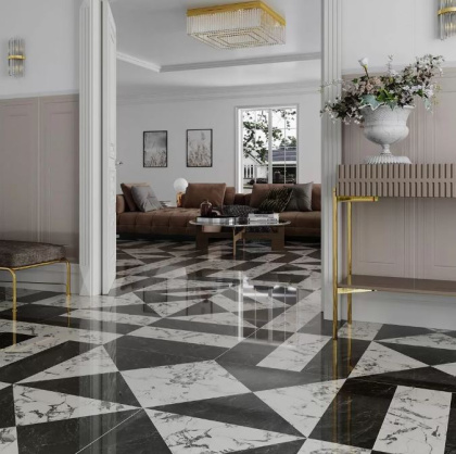 Керамогранит SG013302R Бьянко Неро белый черный лаппатированный 119.5*119.5*11 (2шт\2.856м2), м2