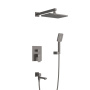 SLIDER-VDSET-01 Душевой комплект встраиваемый с изливом (смеситель, верхний душ, ручной душ со шлангом, излив, штуцер с держателем), хром