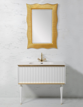 Тумба Canale 100 белая + Золото_Комплект 843-100-WG Boheme