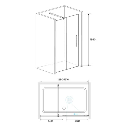 Душевая дверь RGW TO-18B, RGW 41071813-14