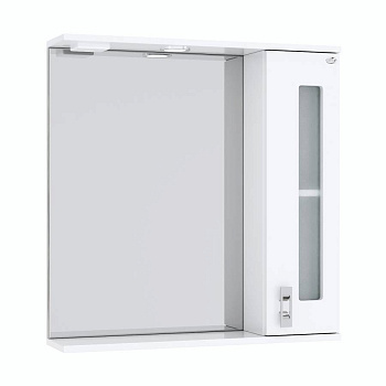 Шкаф-зеркало Onika Кристалл 67 белый, правый, с подсветкой