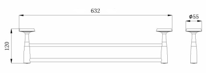 Полотенцедержатель двойной 60 см. RUSH Balearic (BA39532)