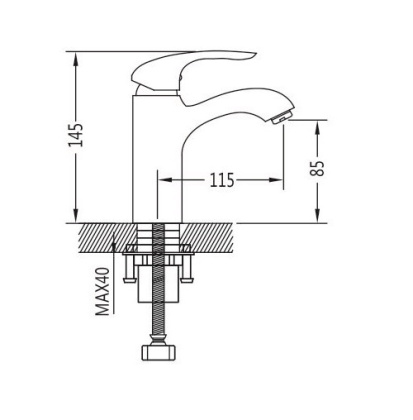 Смеситель для раковины латунь, хром S5501