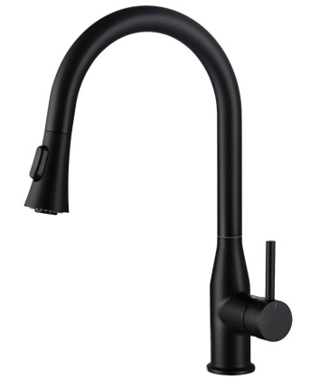 Смеситель Timo Saona 2336/03FL с выдвижной лейкой, черный