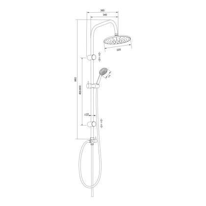 Душевой гарнитур с верхней лейкой, KDC01 Душевой гарнитур с верхней лейкой, KDC01