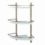Полка стеклянная тройная, 30,5х61х30,5 см, цвет золото, K-3533